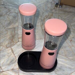 Tomeem Electric Salt and Pepper Grinder Set with Storage Base, Stainless Steel